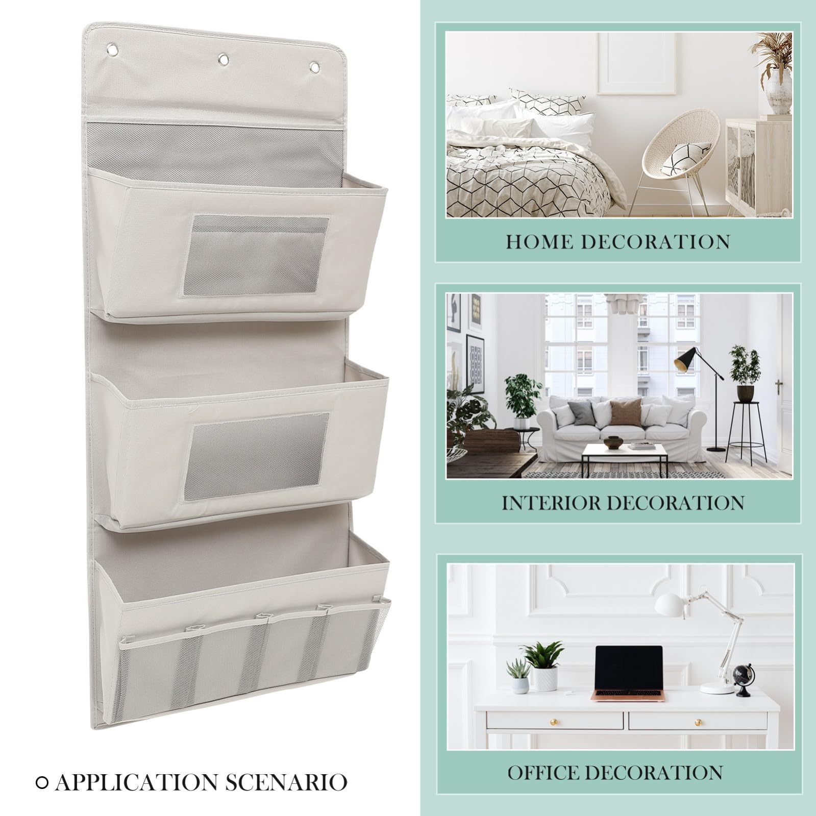 Organizzatore Sacchetto Portaoggetti da Appendere alla Poliestere Traspirante Multi-strato 40x90cm Semplice e Funzionale per Cucina per Armadio