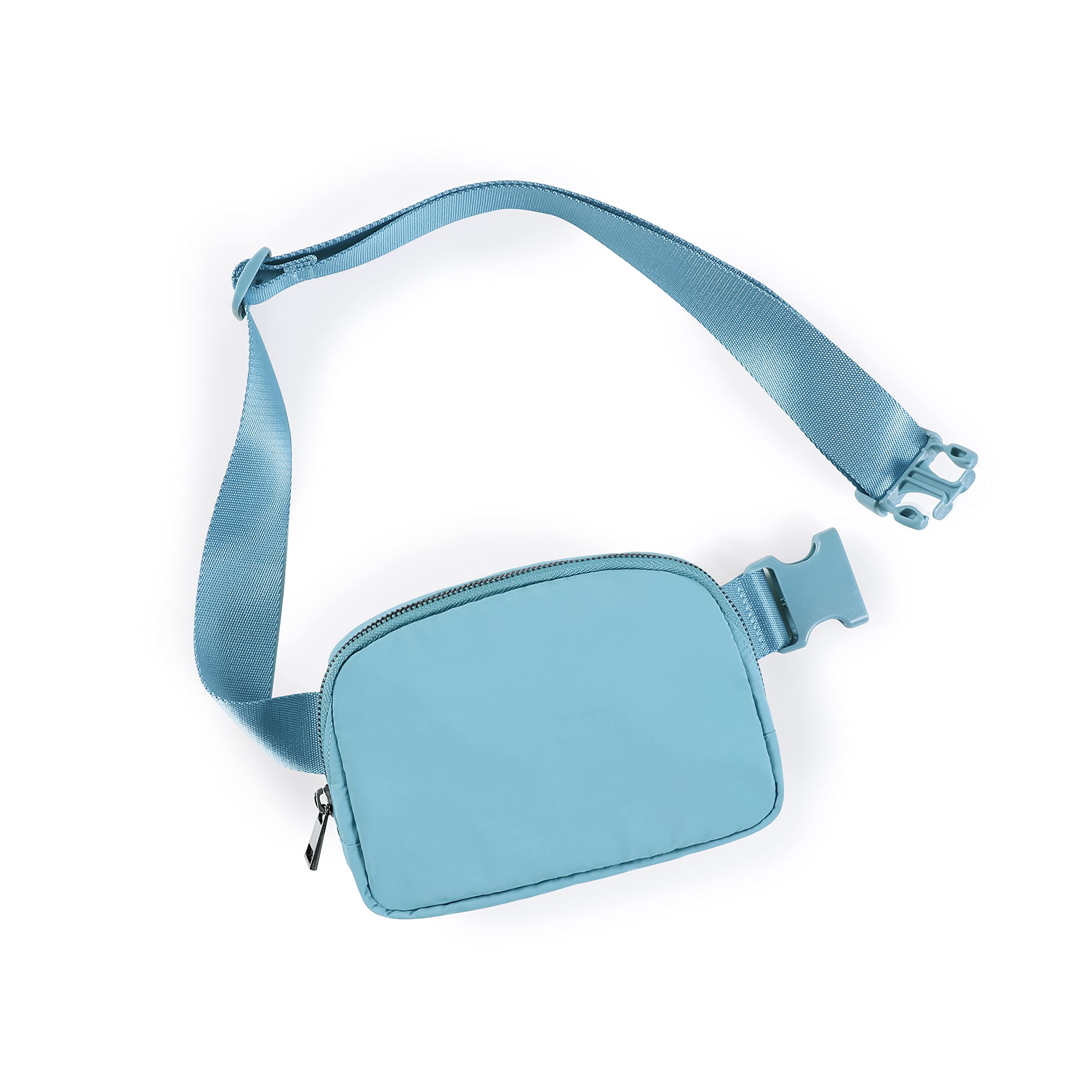 ODODOSUnisex Mini Belt Bag with Adjustable Strap Small Fanny Pack for Workout Running Traveling Hiking, Steel Blue