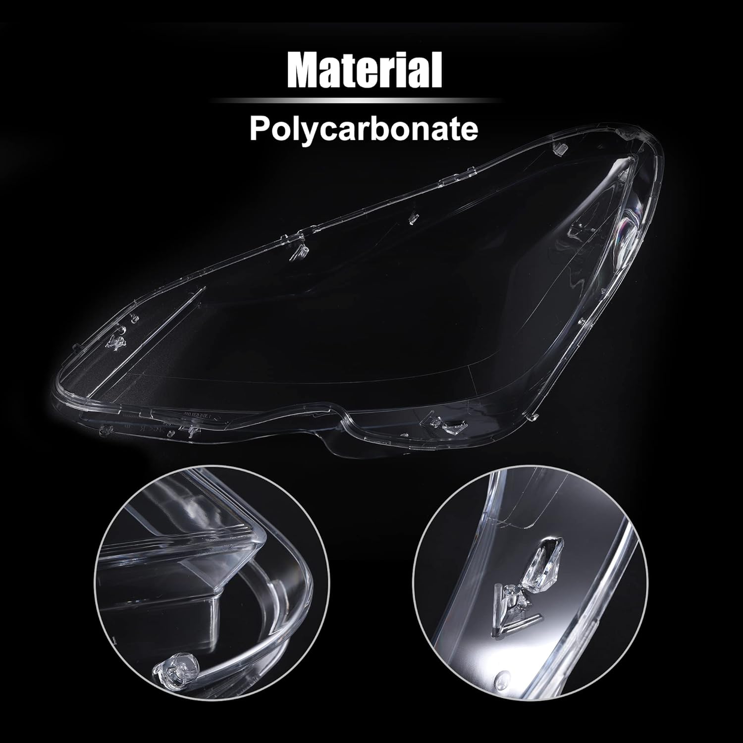X AUTOHAUX 1 Pair Car Front Headlight Headlamp Lense Clear Lens Cover Cap PC Shell for Mercedes Benz C Class W204 2011-2015 A2048203539 A2048203639