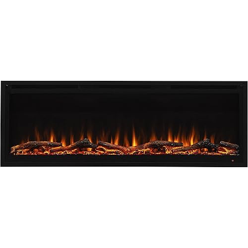 FIREBLAZE Sapphire 50 Electric Fireplace - Faux Fireplace with Various Flame Color Combinations - Recessed Installation - Remote Control Operated, Safe for Daily Use - 50 Inch Wide Wall Mount Heater