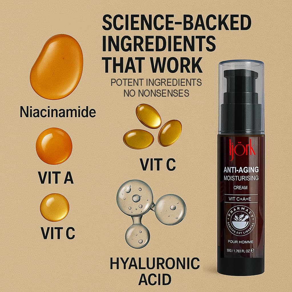 Men’s Anti-Aging Cream for Face and Neck | Male Anti Wrinkles Cream for Face, Neck and Hand. - Image 5