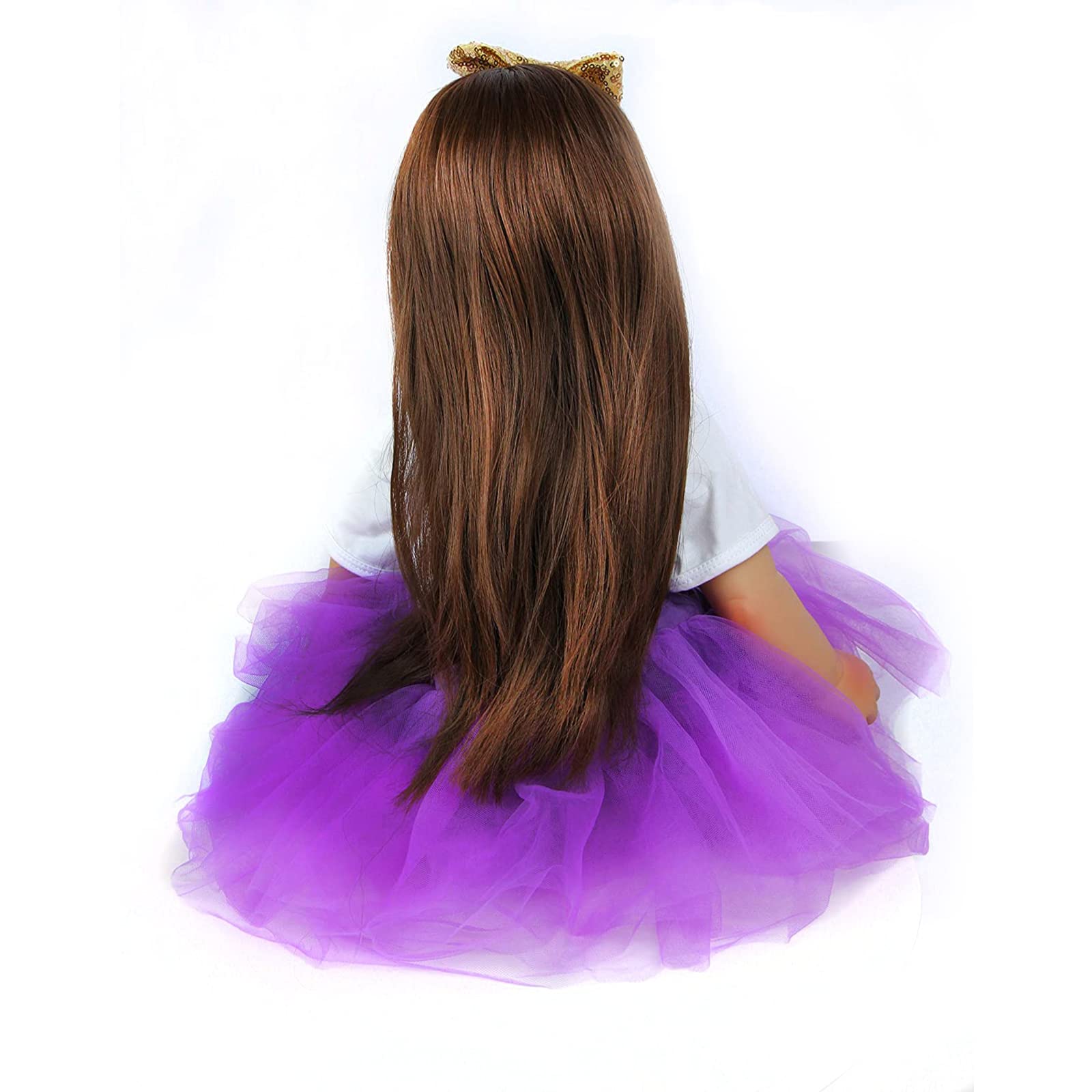 ZIYIUI Bambole Reborn Bambino Femmine 24 pollici Reborn Baby Dolls Soft Vinyl Simulazione in silicone 60cm Reborn Babies Realistici Girl Boy Toys Giocattoli regalo di Natale Indossa un vestito viola