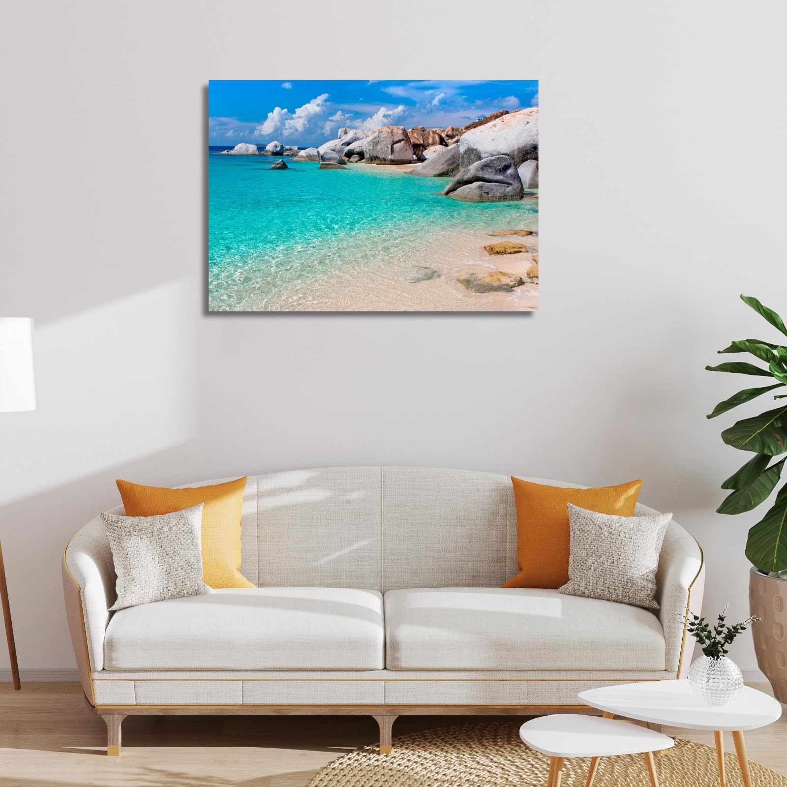 canvashop Quadro Moderno Mare Sardegna 140x70 cm | Soggiorno, Stampe da Parete, Camera da Letto, Tela Canvas, Grandi Dimensioni