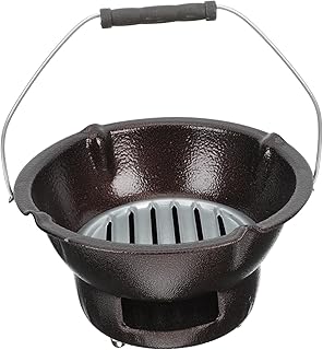 Yardwe Cast Iron Charcoal Stove Portable 7.87X7.87X4.33 Inch Outdoor Charcoal Brazier Grill for Cooking Heating Tabletop Coal Stove