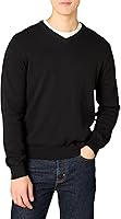Amazon Essentials Men's 100% Cotton V-Neck Pullover Sweater - Regular Fit, Big & Tall, Soft & Stretchy