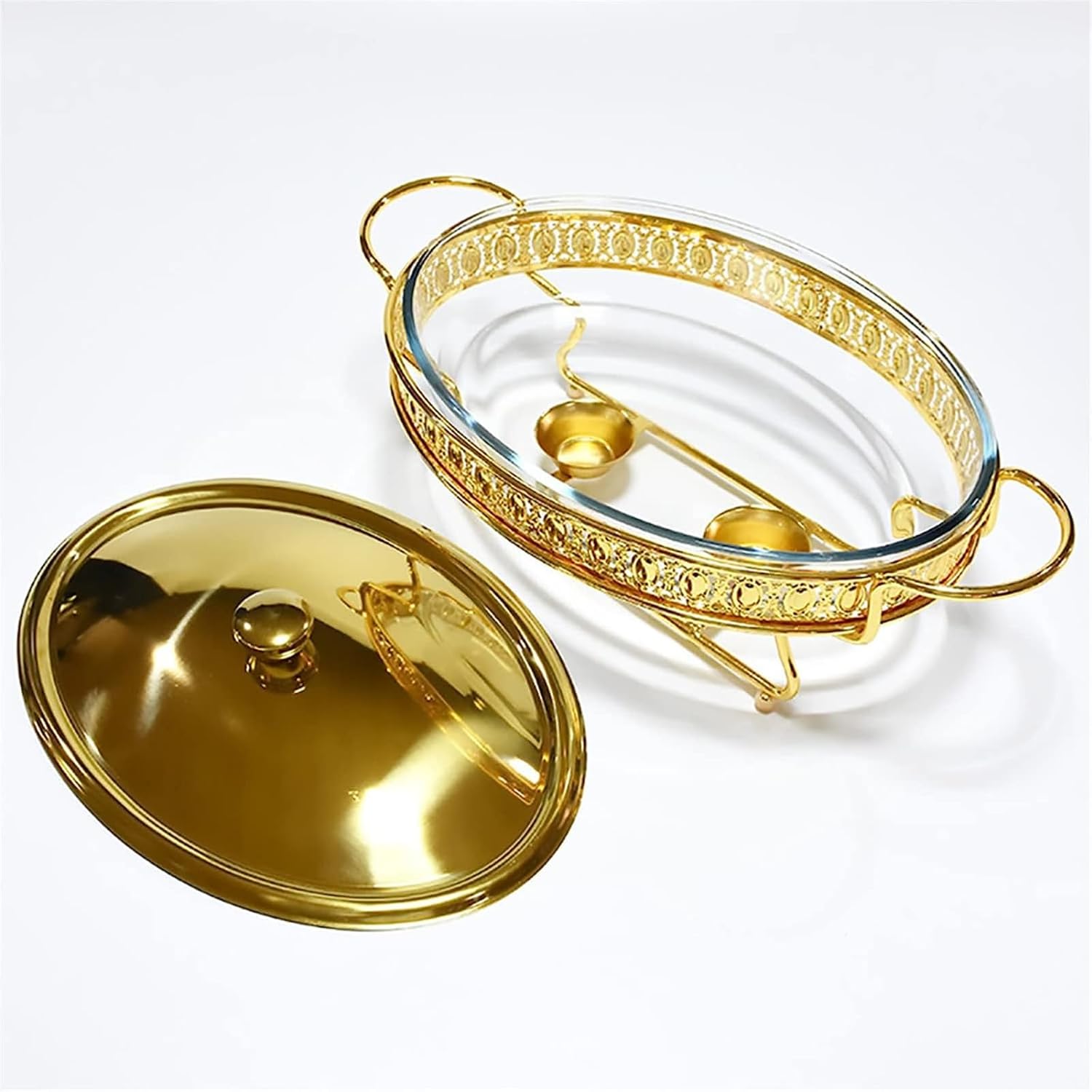 Stainless Steel Chafing Dish 2 Quart Full Size Buffet Chafer Set with Water PanFood PanFuel Holder and Lid for BuffetWeddingsPartiesChristmas,Silver