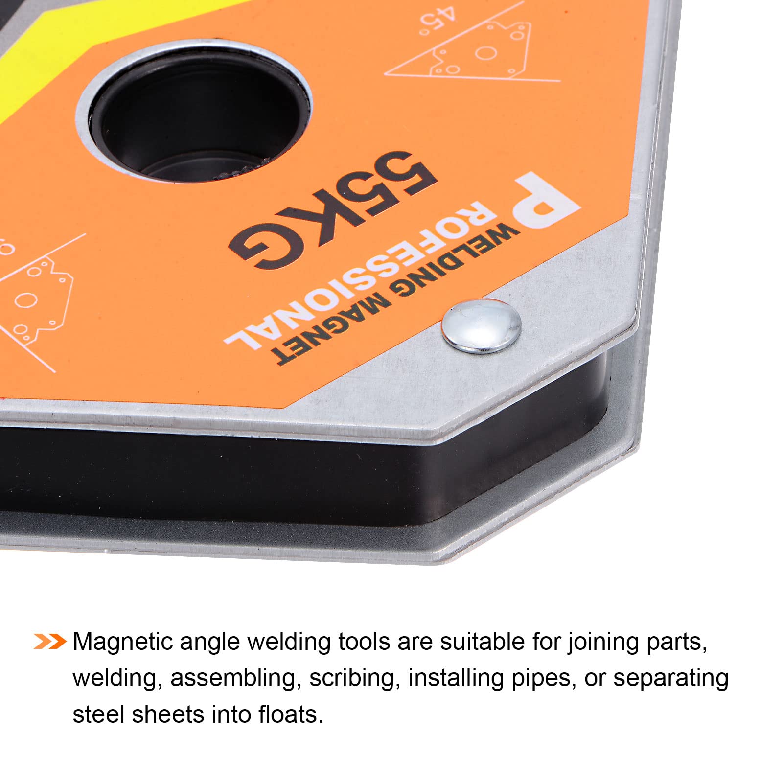 sourcing map 2uds Soldadura Magnético Flecha Soporte, 120LBS 45 90 135 Grados Ángulo Sosteniendo Potencia Soldadura Imán con Agujero para Metal Soldar Soldadura
