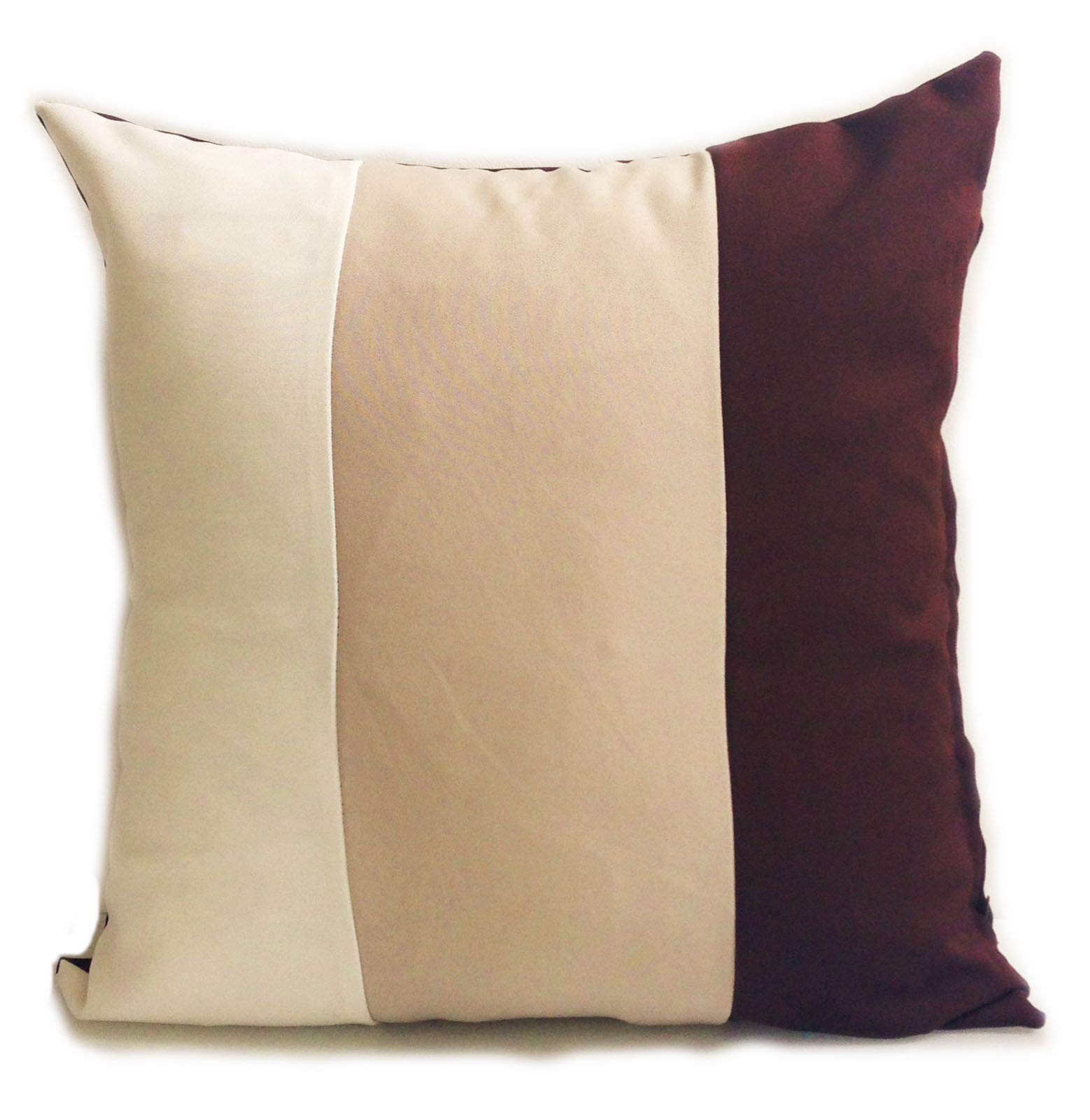 Coussins 43x43 cm marron et crème rembourrés pour corriger un canapé plat