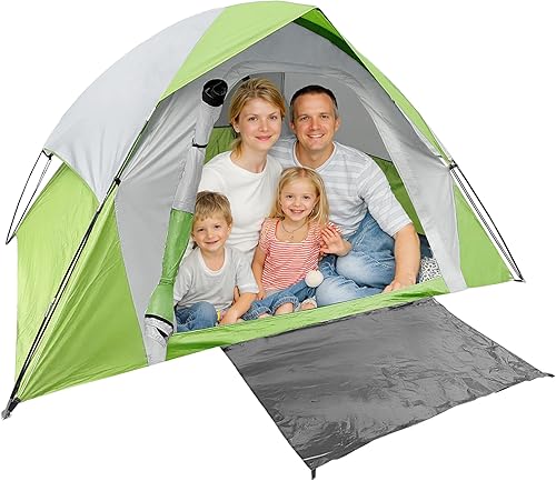 Miniatura 1 de XL Tienda de campaña con cúpula para 6 personas, doble capa impermeable, desmontable para senderismo, pesca al aire libre (6 personas, verde)