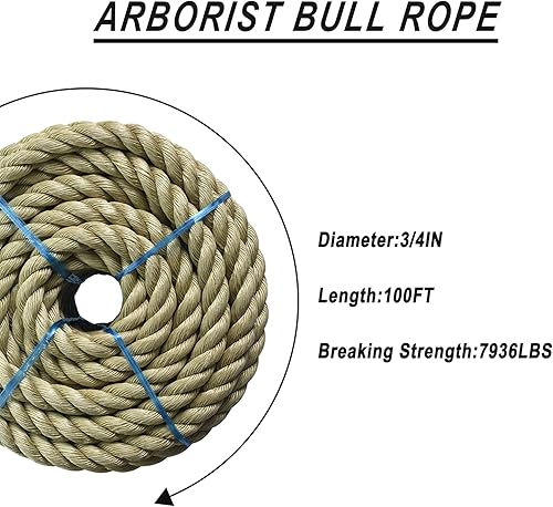 Miniatura 2 de ProManila UnManila - Cuerda de polipropileno trenzado de 3 hebras, cuerda sintética ligera para proyectos de bricolaje, marina, comercial