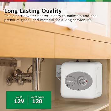 BOSCH Electric Mini-Tank Water Heater Tronic 3000 T 4-Gallon (ES4) - Eliminate Time for Hot Water - Shelf, Wall or Floor Mounted
