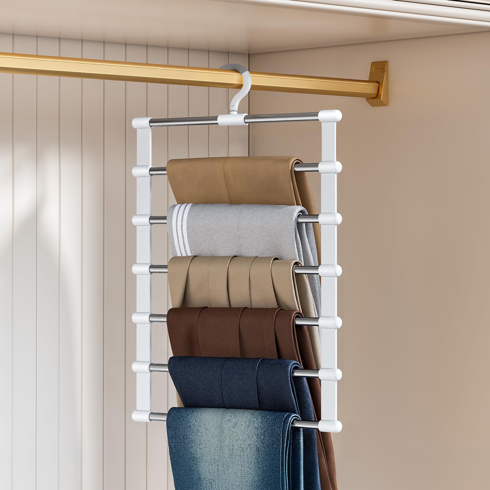 CTIME Trouser Hangers, Space Saving Non-Slip 360° Rotatable Hook
