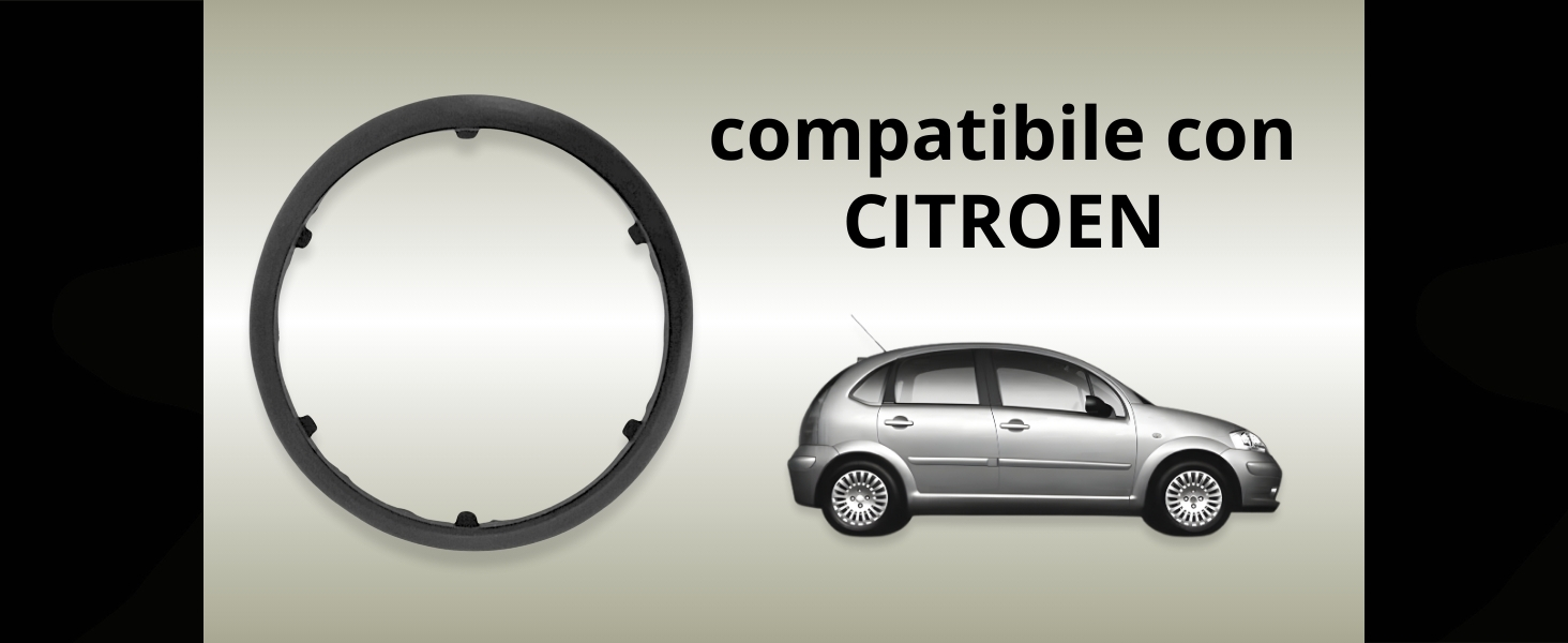 1neiSmartech Kit Pomello Cambio 5 Marce + Cuffia Compatibile Con Citroen C3 (2003-2009) E C2 (2003-2010) – Completo Di Adattatore E Ghiera, Montaggio Facile E Qualità Aftermarket