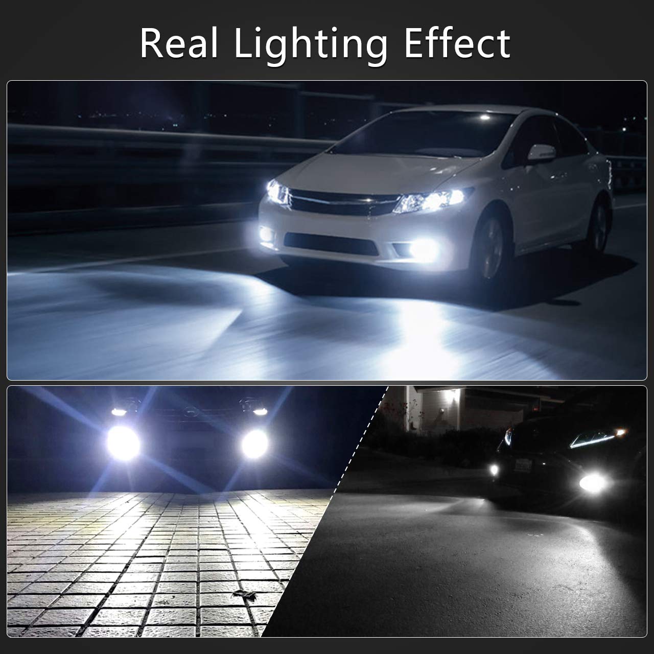 KATUR 9006 HB4 LED bardzo jasne żarówki przeciwmgielne 2400 lumenów maks. 75 W LED o dużej mocy do jazdy dziennej DRL lub świateł przeciwmgielnych, ksenonowe białe (9006/HB4, białe)