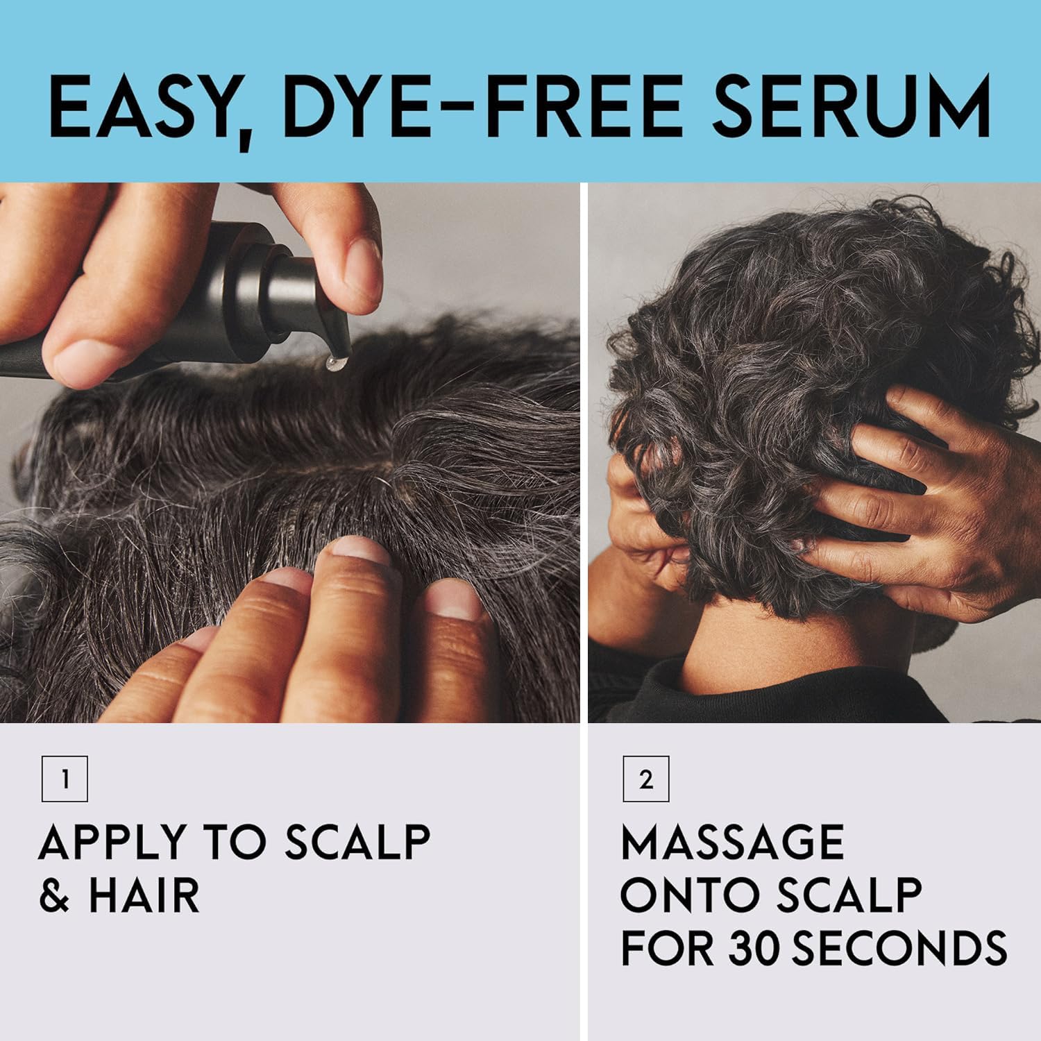 Just for Men Gray Reverse Daily Hair Serum, Unscented, Dye-Free