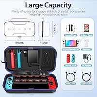 Vista 3 de Switch Carrying Case Compatible with Nintendo & OLED, Portable Switch Travel Carry Case Fit for Joy-Con and Adapter, Hard Shell Protective OLED