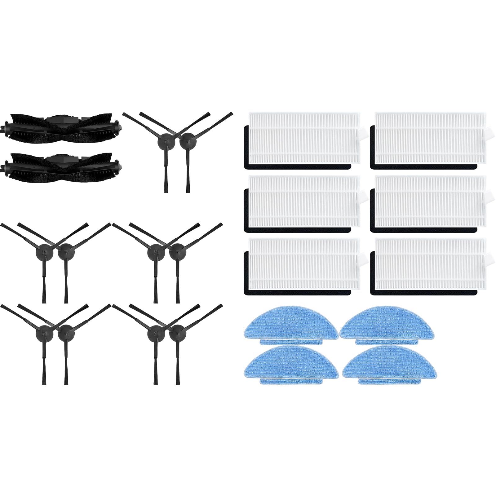 Mekalero Replacement Accessories for L9000 Robot Main Brush Side Brushes Mop Pad Fiters Spare Part Main Roller Brush