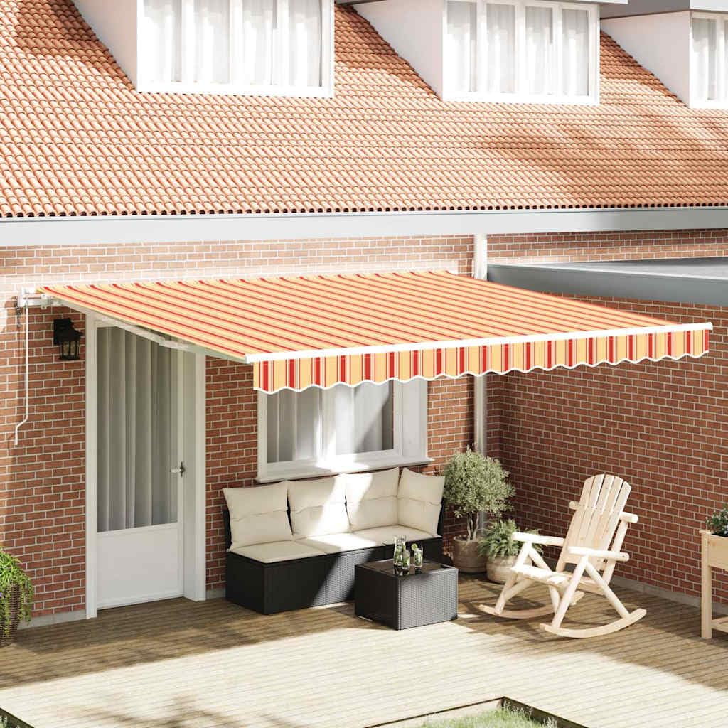 Auvent rétractable électrique jaune et orange de 400x300 cm pour terrasse