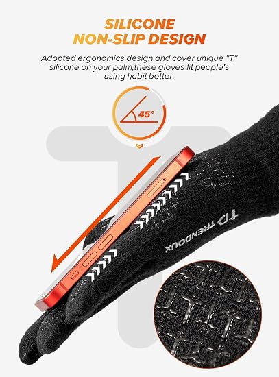 TRENDOUX Winter Gloves For Men Women, Cold Weather Warm Touchscreen Glove Unisex, Non-slip, Elastic Cuff, Knit Stretchy - Image 5