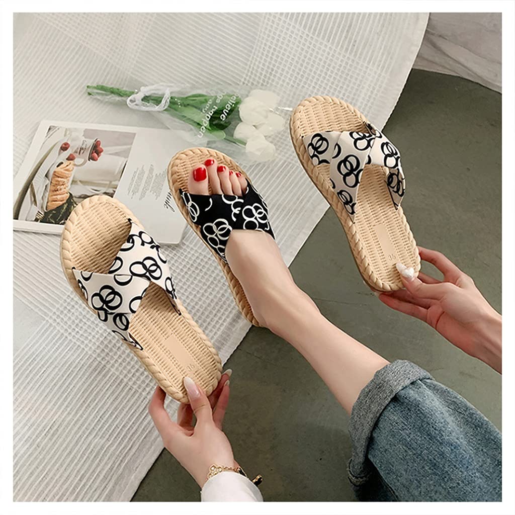 Sandalias con Plataforma para Mujer, Sandalias Informales sin Cordones para Verano, cómodas Sandalias con Punta Abierta para Zapatos de Playa de Verano, Zapatillas sin Cordones para Interiores y