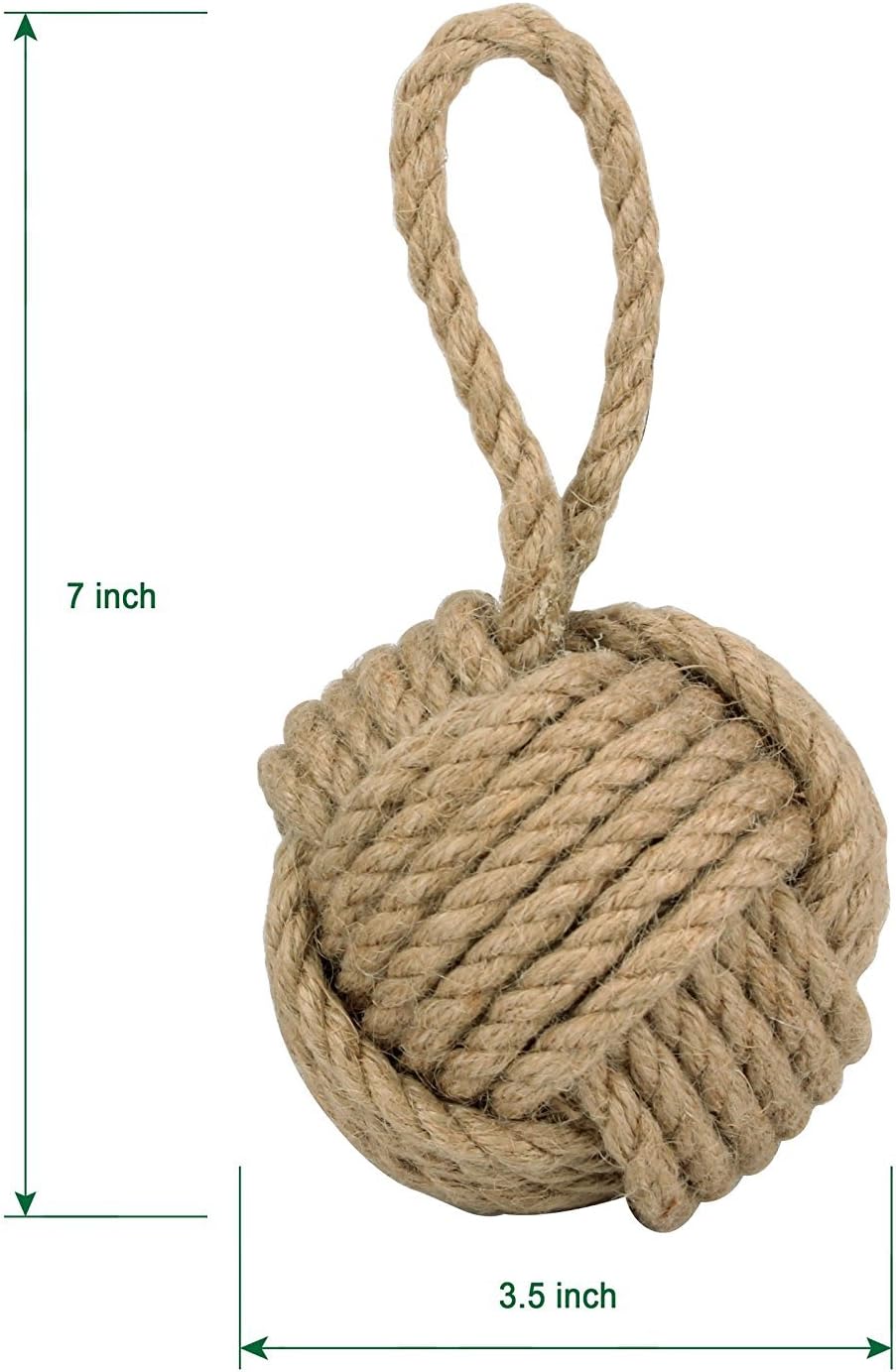 Natural Nautical Rope Knot Decorative Filler, Coastal Wall Decor Accent Piece, Fill for Vases, Bowls, Glass Cylinders, and Trays (Medium)