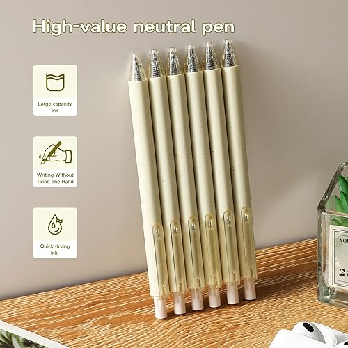 Miniatura 6 de Bolígrafos de gel de punta fina de 0.020 in, color negro, de escritura suave, bolígrafos japoneses bonitos, suministros estéticos de oficina,