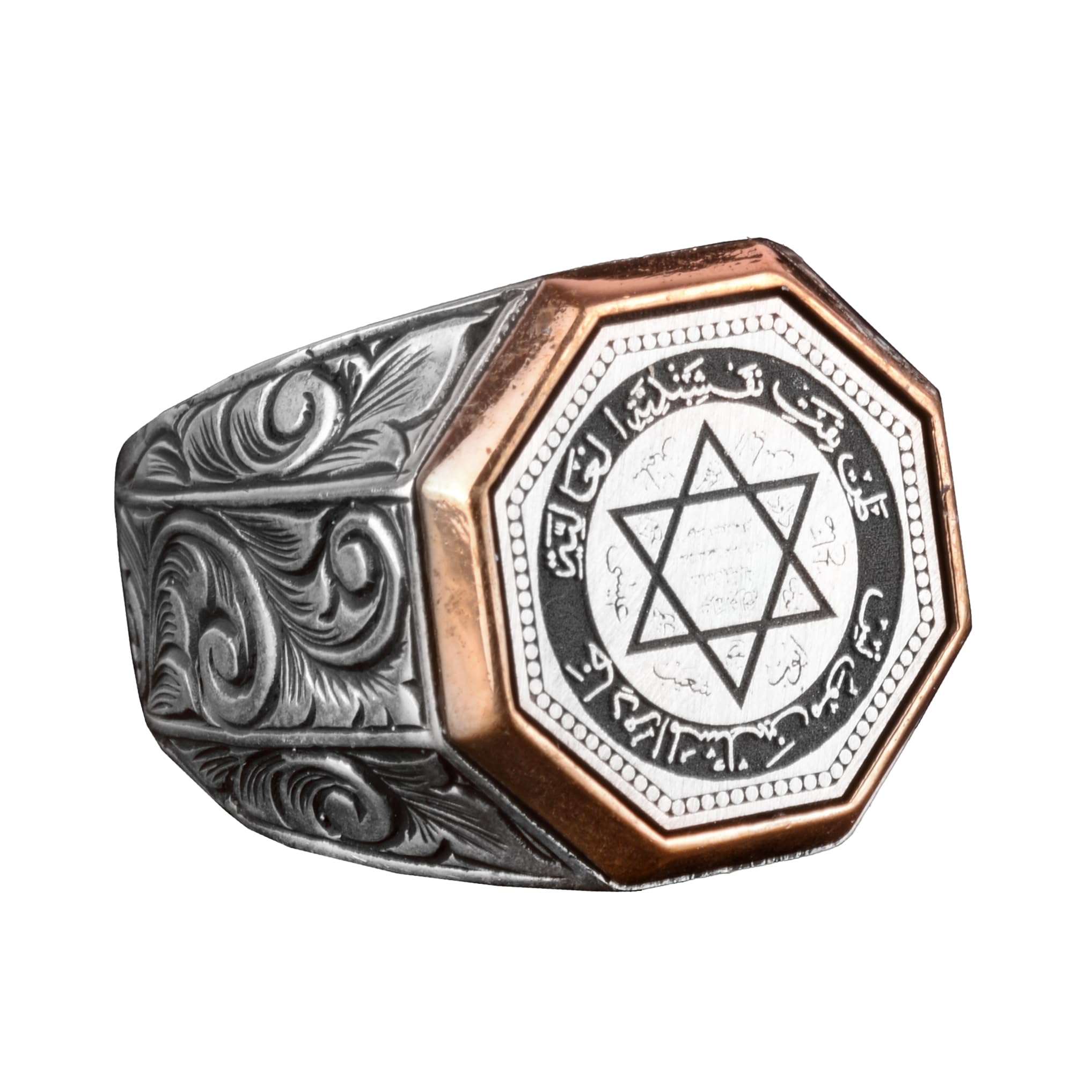 KAMBO Anillo de plata de ley 925 hecho a mano con sello de Salomón, anillo de plata de ley 925, de de 925, sin piedras preciosas, Sin piedras preciosas