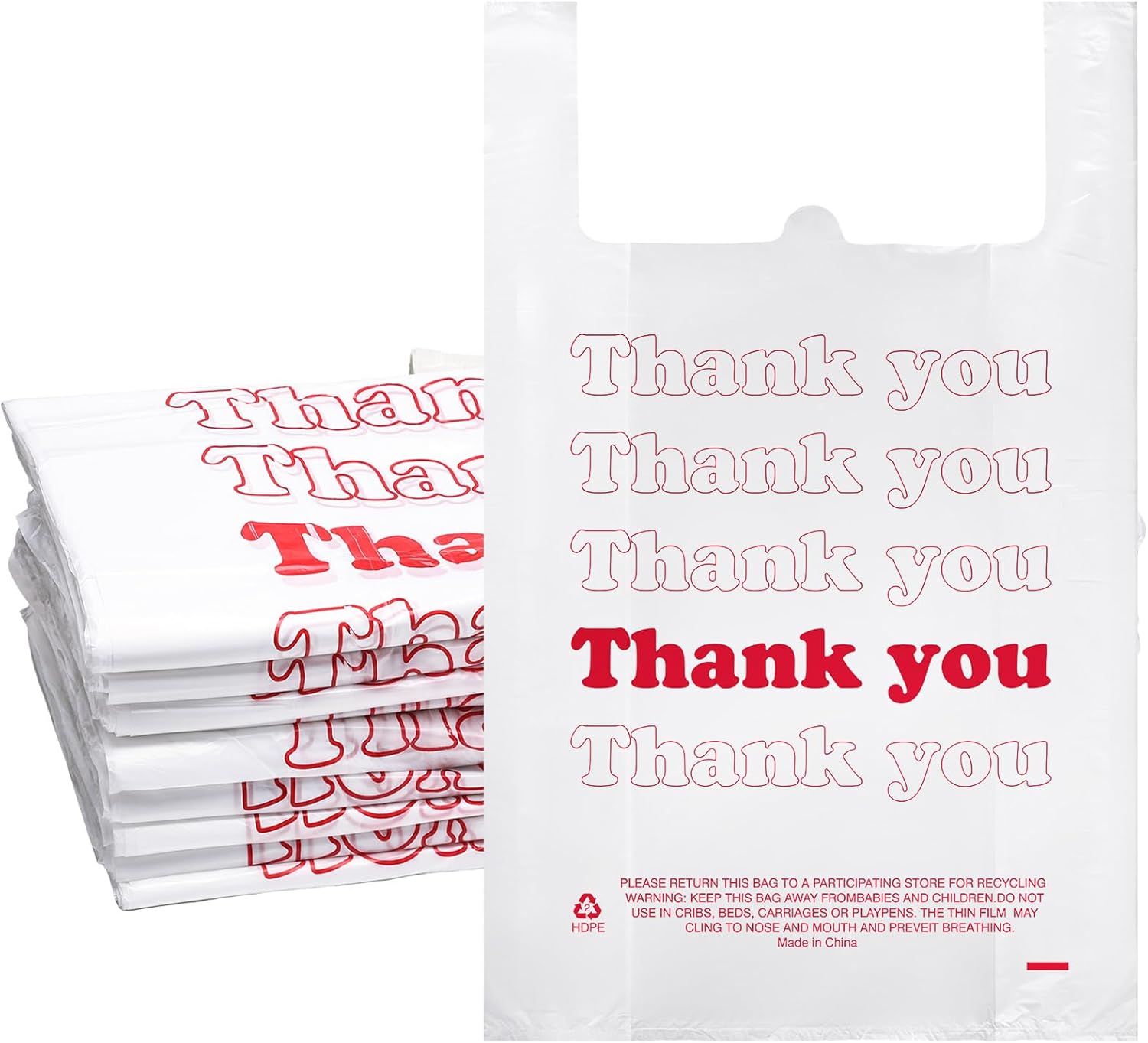 Ireer 500 Pack Thank You Plastic Bags 18 x 8 x 30 Inch