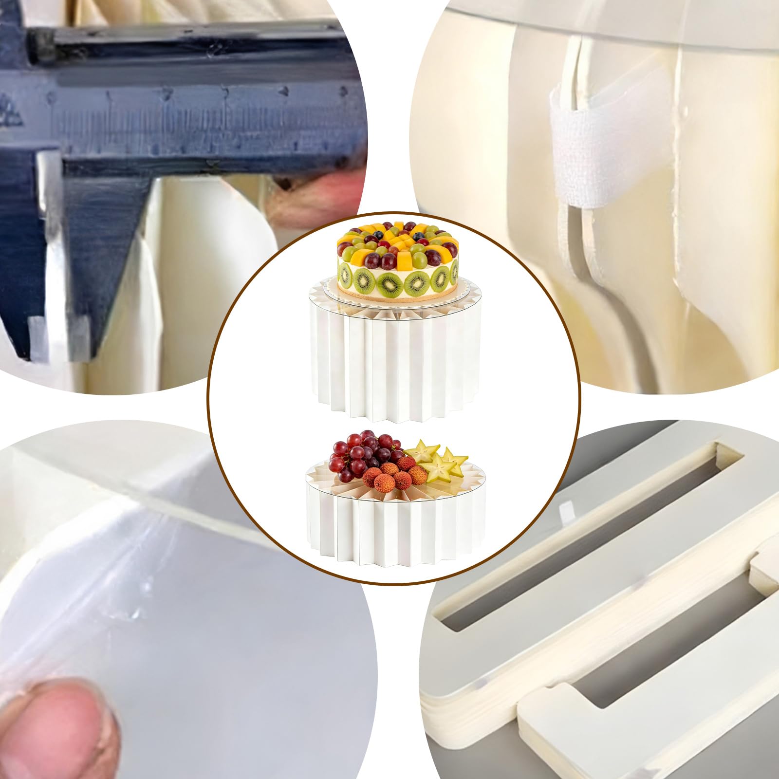 BORDEAG 4 supporti pieghevoli per torte a buffet, per matrimoni, compleanni, feste, caramelle