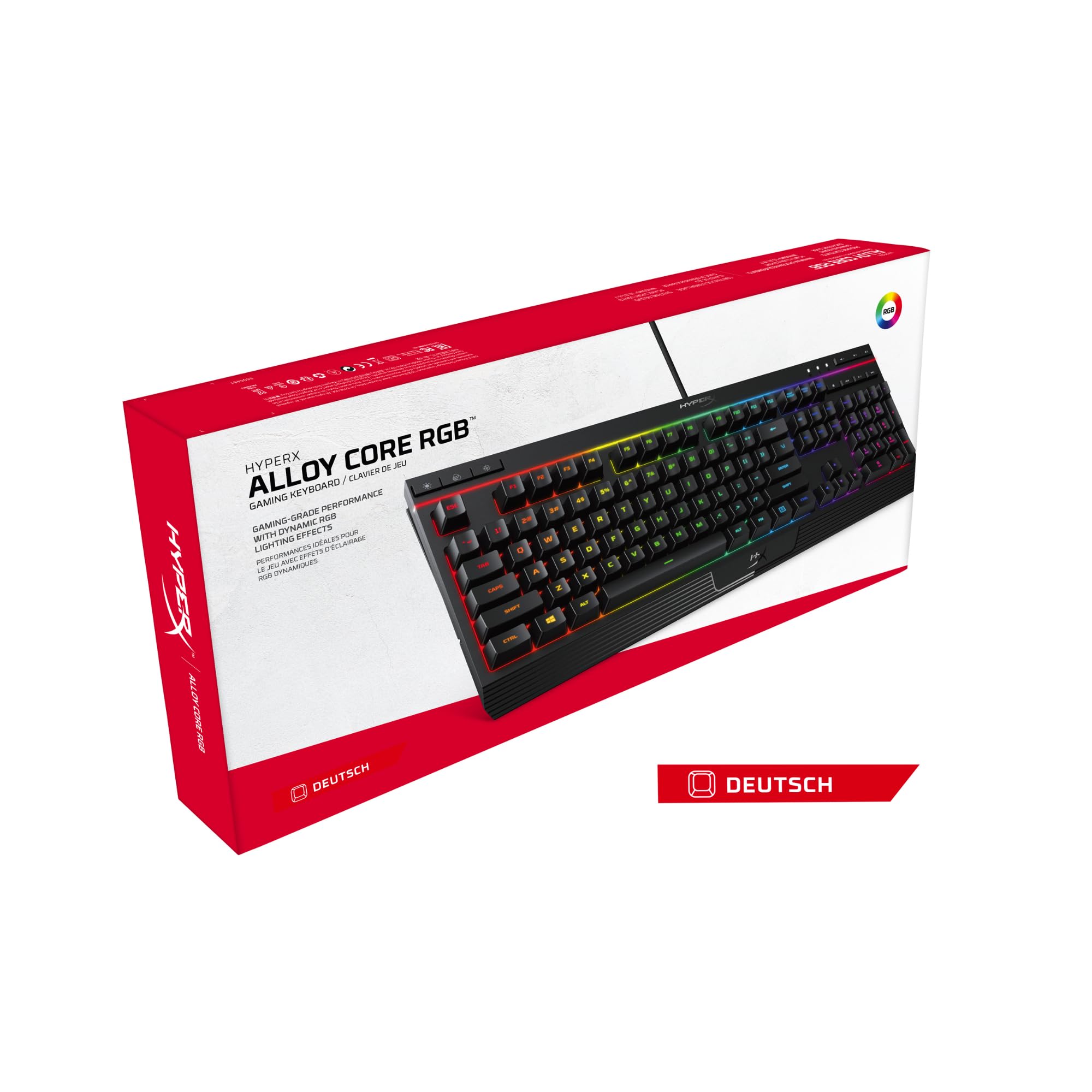 HyperX Alloy Core RGB – Membrane Gaming Teclado (QWERTZ alemán) Negro