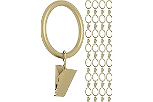 Meriville Gold Drapery Curtain Clips with Rings