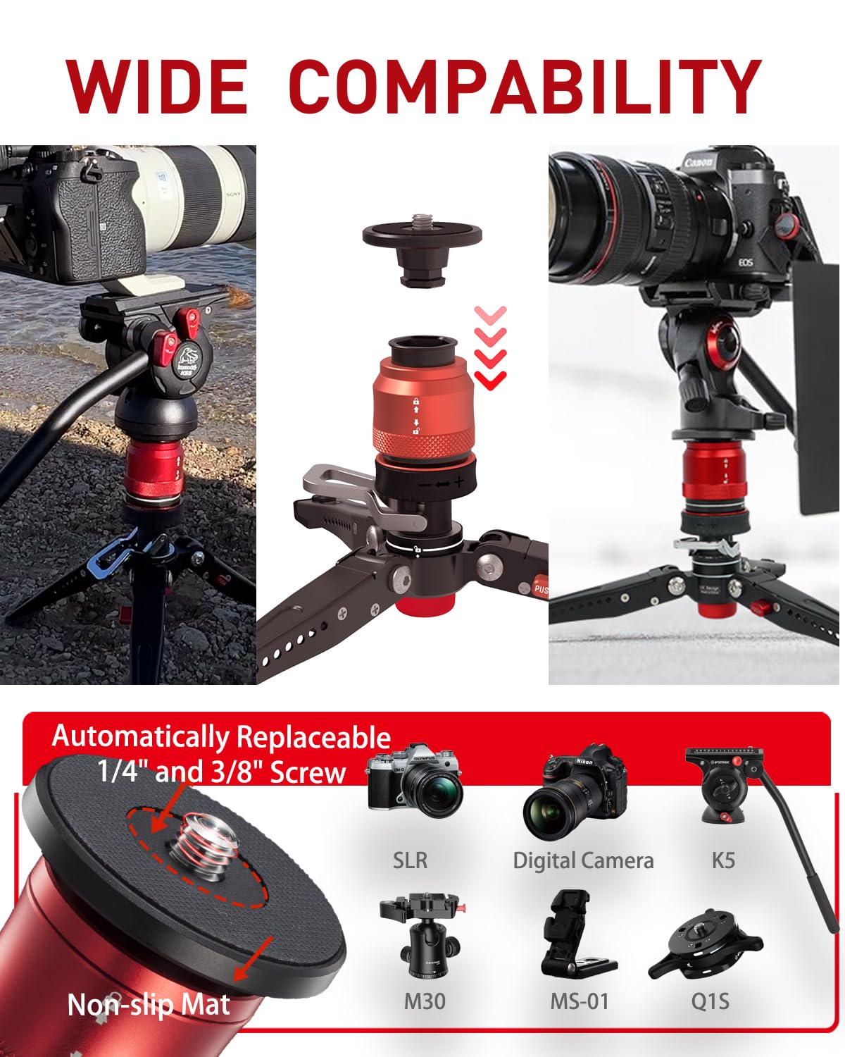 Amazon.com : IFOOTAGE Cobra 3 Monopod Base-P Mini Desktop Tripod