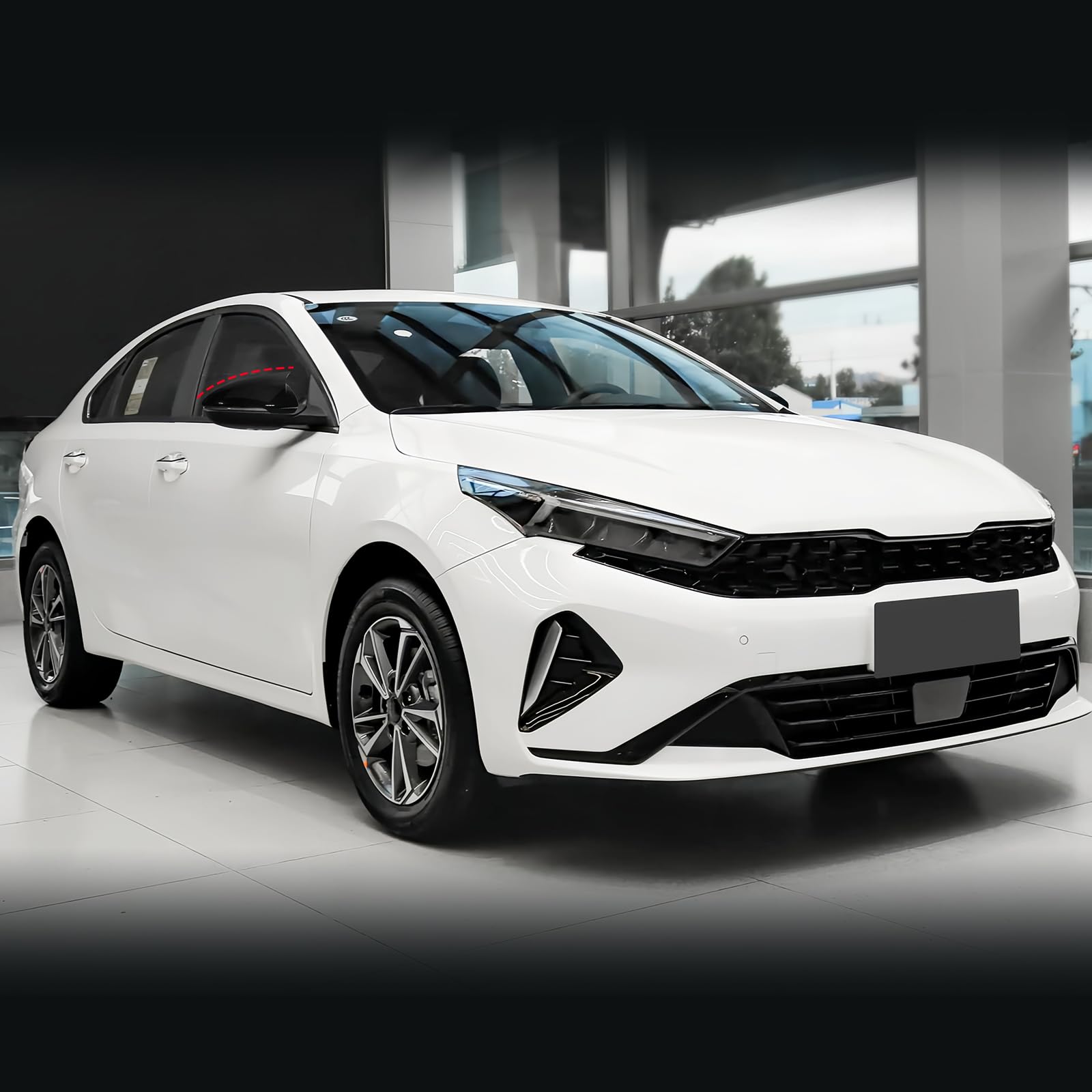 Außenspiegel Abdeckung „Bull Horn“ für Kia Ceed/XCeed/Proceed SW 2021–2025 2026, Schwarz/Carbon-Optik, ABS Rückspiegel Dekor Kappe (Schwarz)
