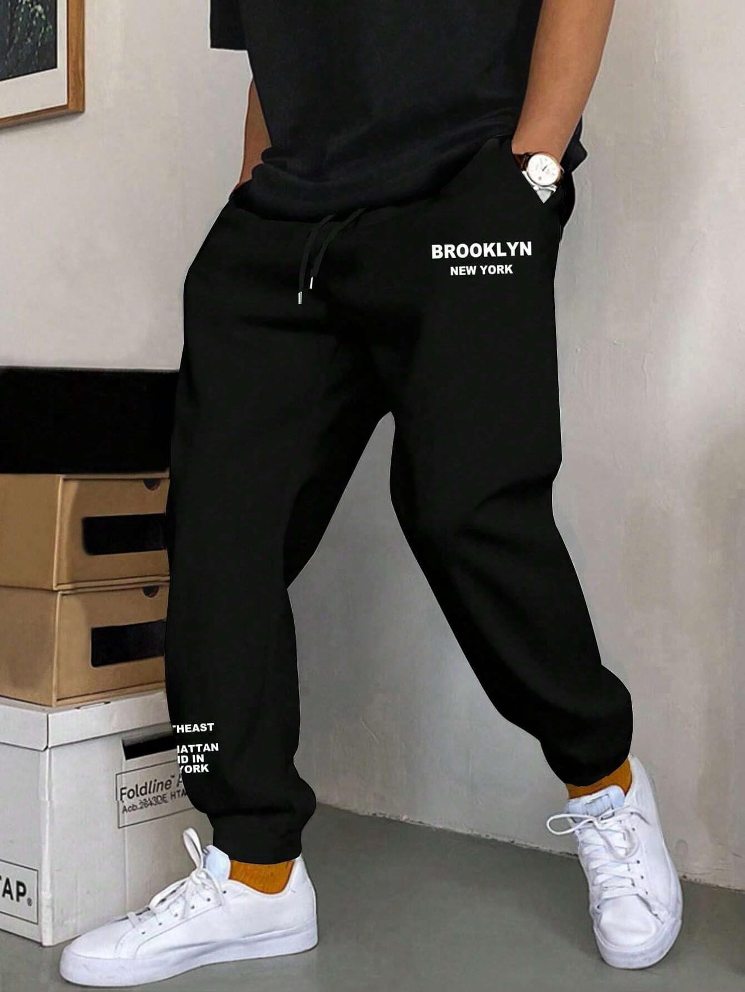 Lymio Męskie spodnie do biegania || męskie joggery || jogging z nadrukiem (TP-42-44)