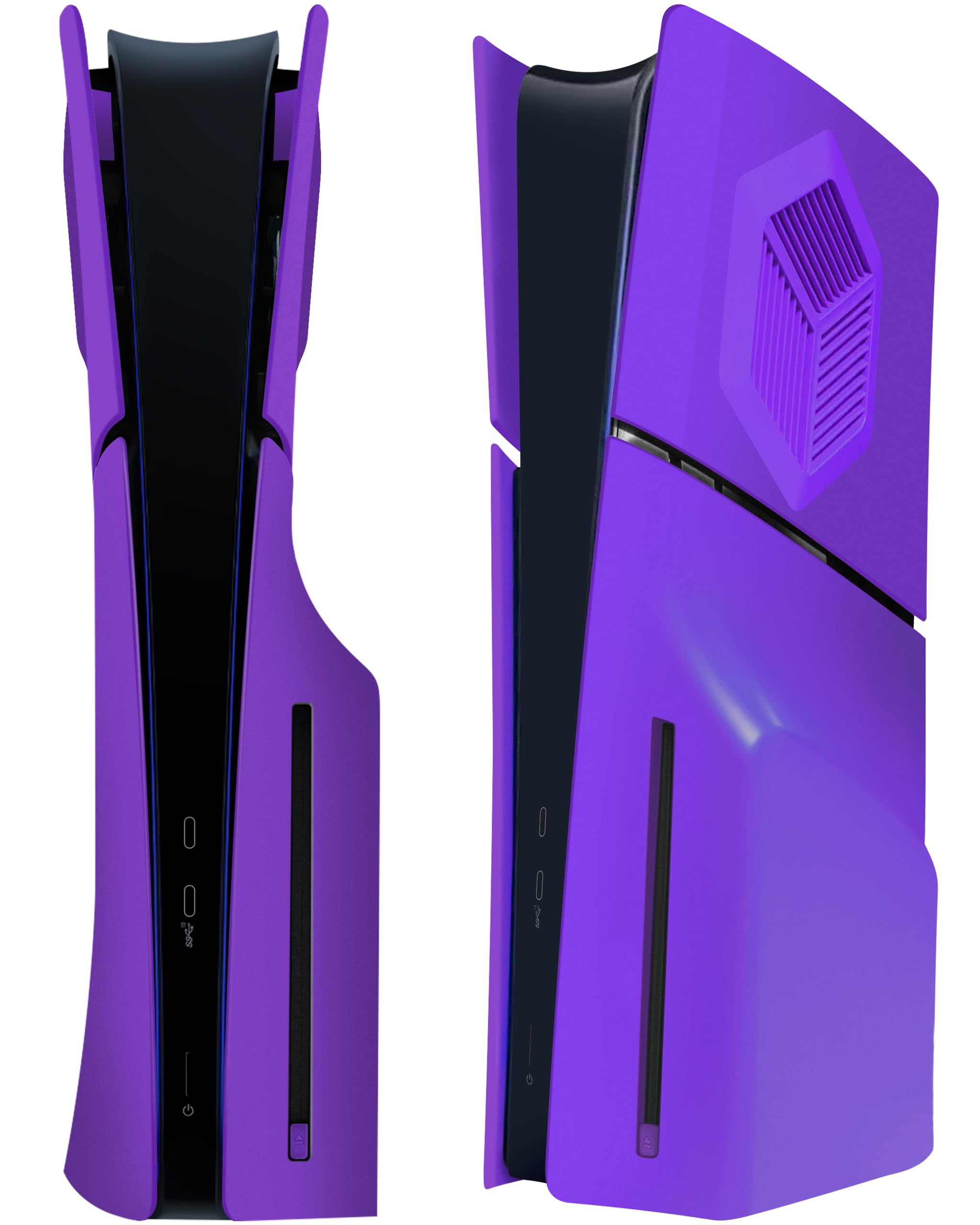 Piastre frontali per PS5 Slim Accessori con prese d'aria di raffreddamento, Joso Custodia di ricambio per PS5 Slim Disc Edition 4 piastre di copertura, antigraffio e antipolvere, piastre in ABS viola