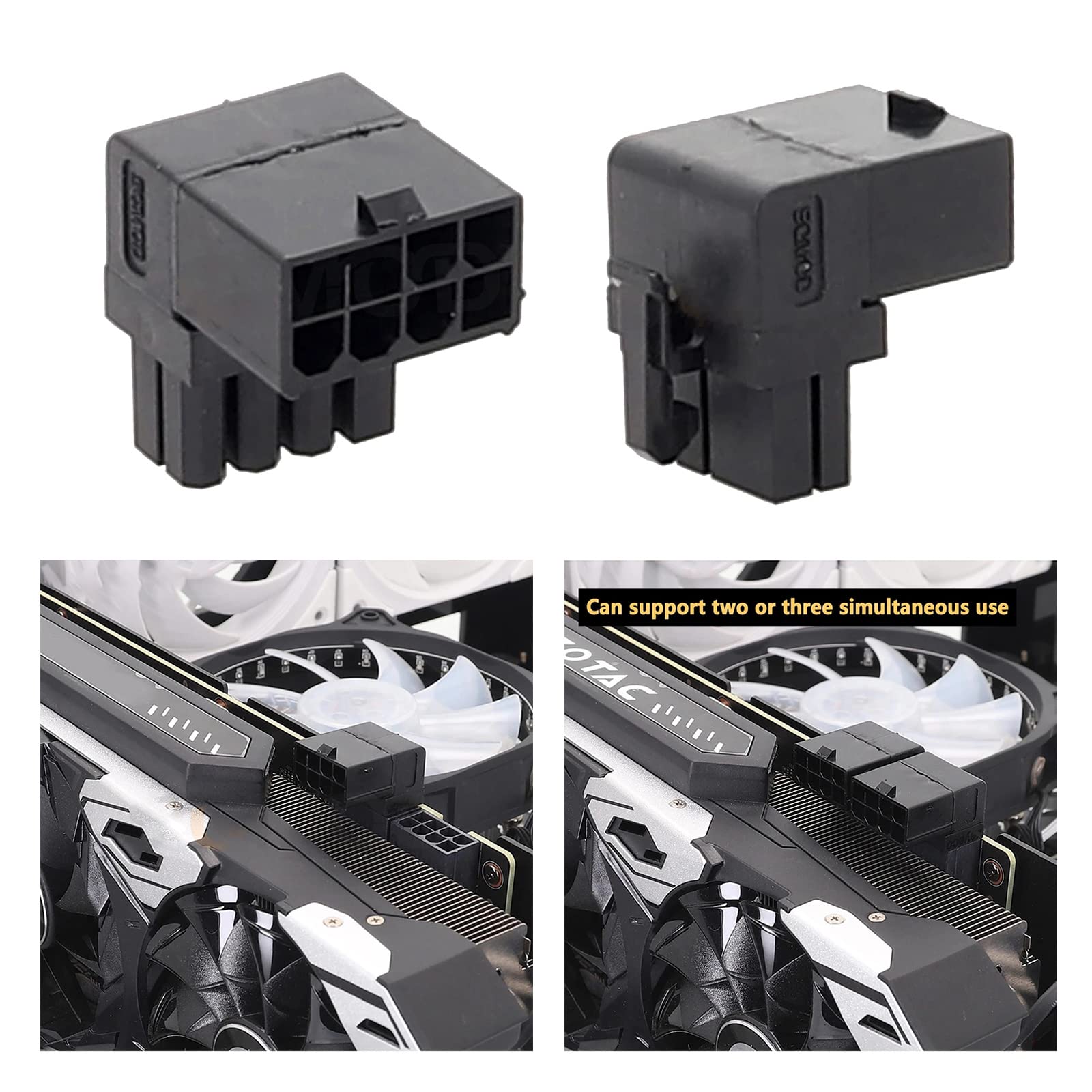 Rudiaoa Solido 90Degree Scheda Grafica Gomito Connettori 6pin Scheda Grafica Gomito Fibbia 6pin Adattatori Scheda Grafica Connettori