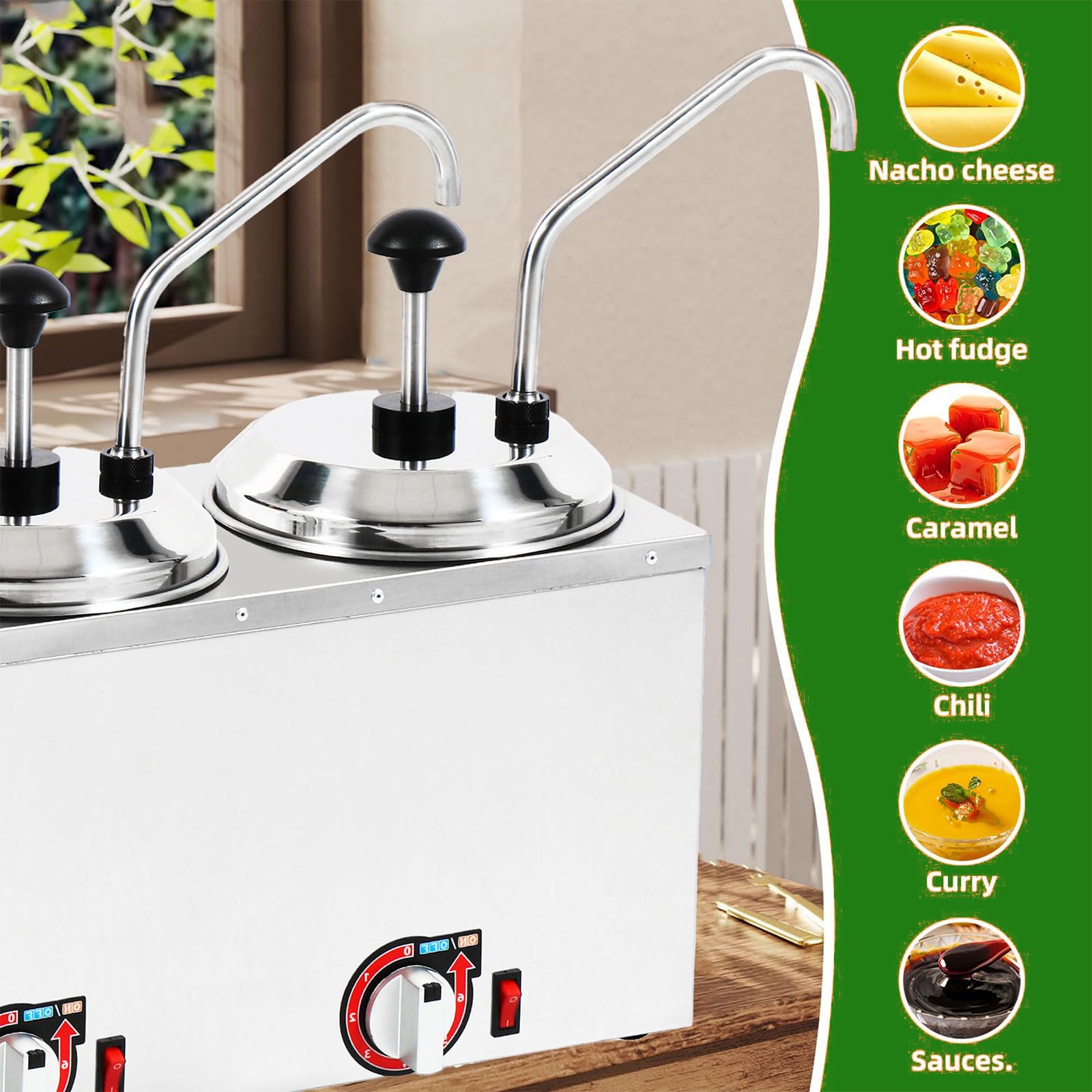 Calentador Comercial de Salsa de Chocolate, Máquina Eléctrica para Derretir Salsas con Bomba, Temperatura Ajustable, Dispensador de Queso Nacho, Máquina de Conservación de Calor para Mermelada One