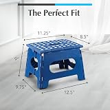 Handy Laundry Marchepied pliable de 22,9 cm, bleu, antidérapant, peut supporter 136 kg - 5
