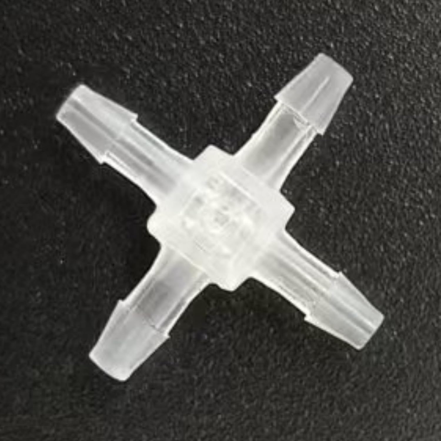 Plastic Cross Fittings X Connector Equal Barbed 4-Way Hose Joint for Oxygen Tubing Pipe Household Fuel Water Liquid Air Water Food Grade PP 50-Pack (1/16 Inch)