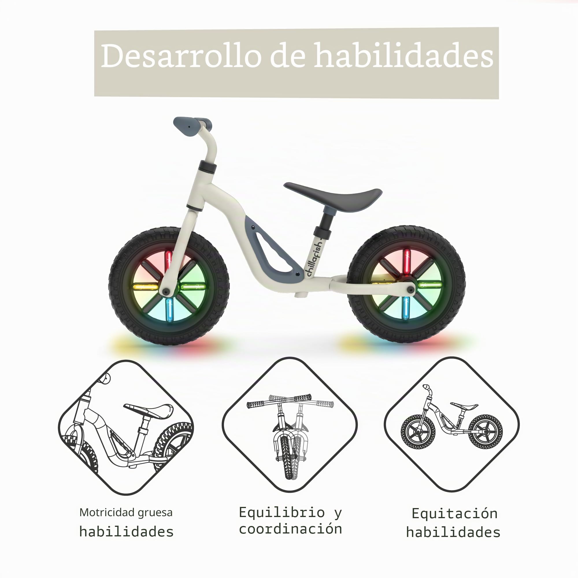 Chillafish Charlie - Bicicleta de Paseo con neumáticos de 10 o 12 Pulgadas, con Ruedas Luminosas u Otros Accesorios