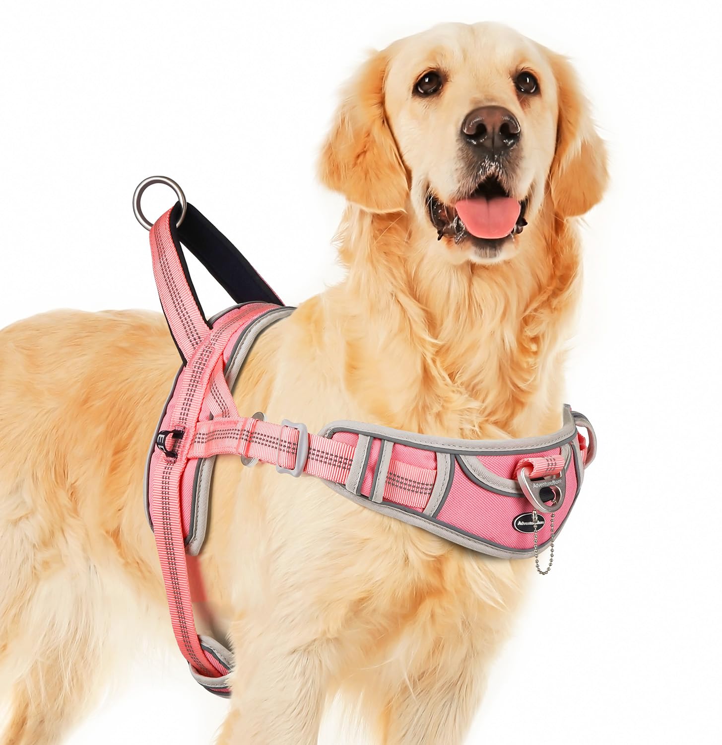 ADVENTUREMORE No Pull Large Dog Harness, Sport Dog Halter Harness Reflective Breathable Dog Vest Escape Proof Dog Harness with Easy Control Front Clip