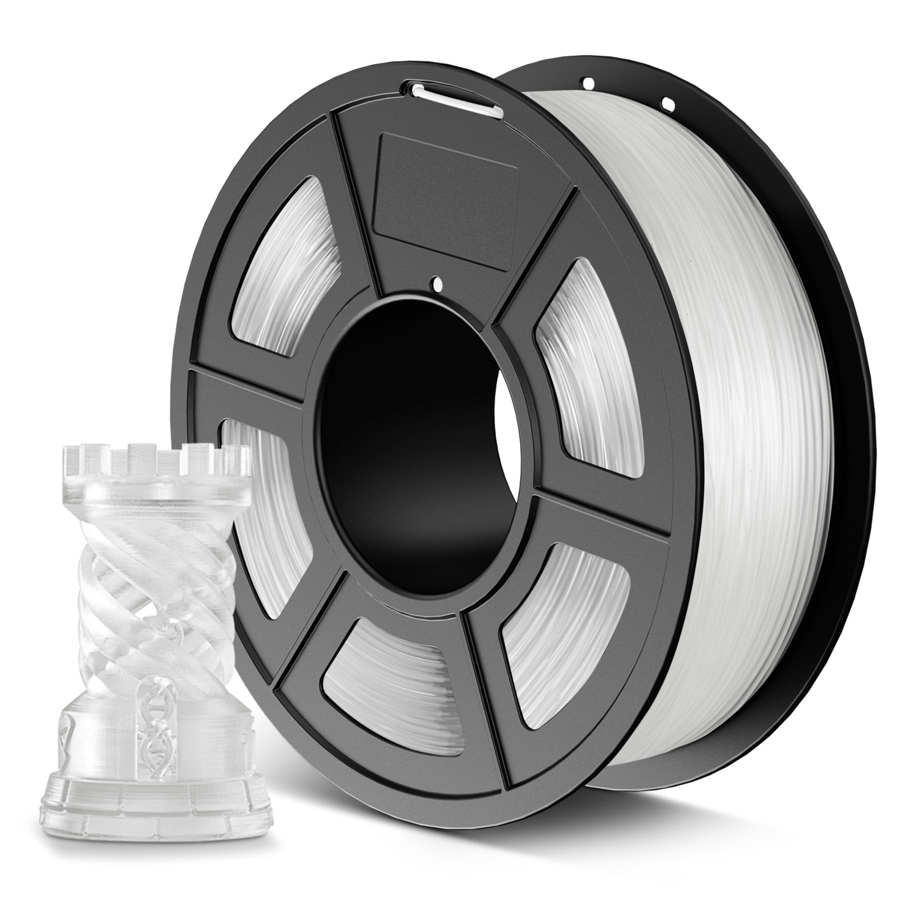 SUNLU Clear ABS Filament 1.75mm 3D Printer Filament, Highly Resistant Durable, Heat Resistance, Excellent Toughness, Compatible with 99% FDM 3D Printers, 1kg Spool (2.2lbs), Transparent