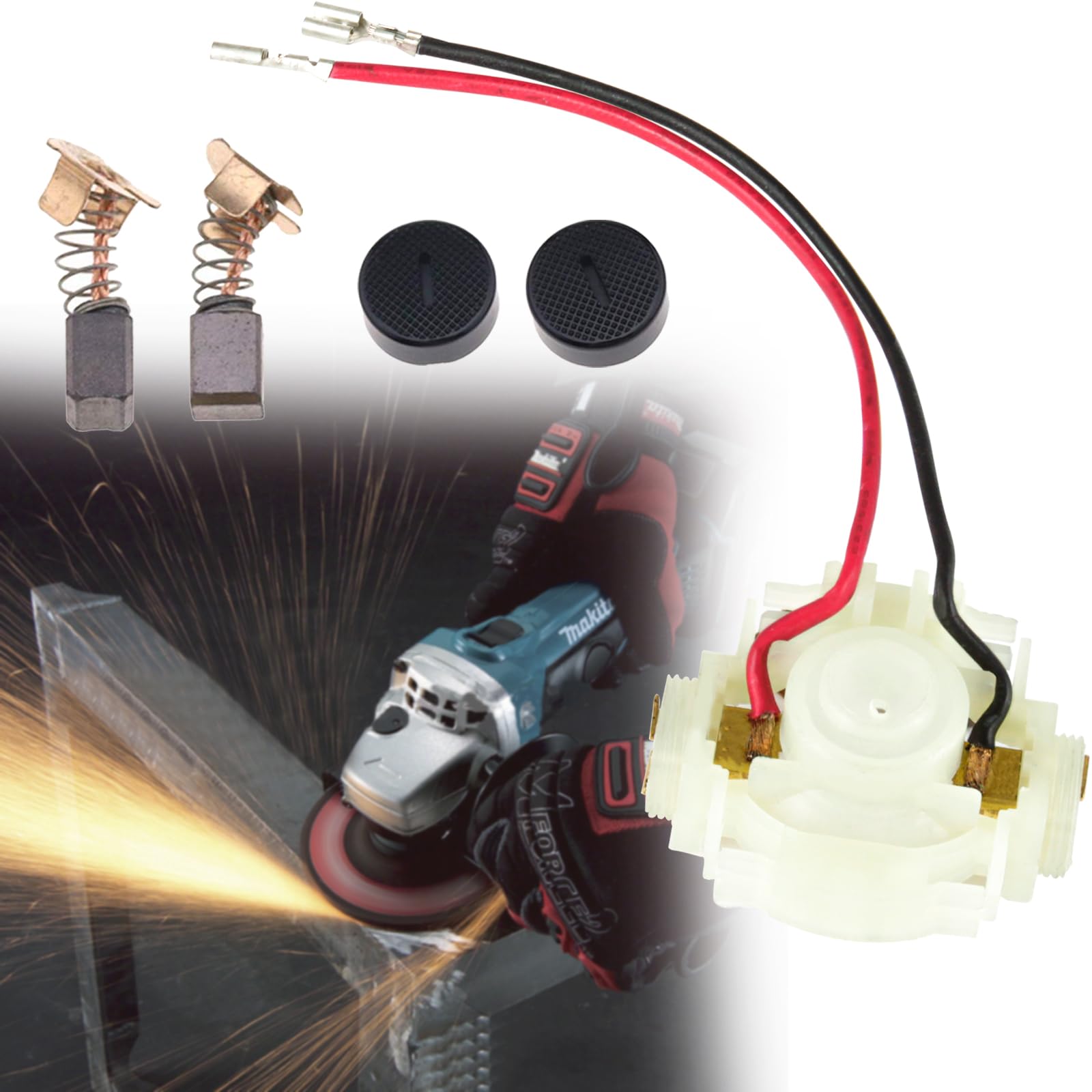 VIPMOON Balai de Charbon CB430 pour Meuleuse Makita DGA452 BGA452 BGA450 BGA402 GA400 GA400D