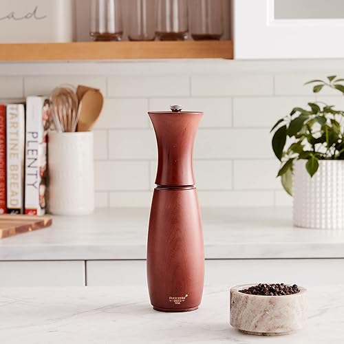 Miniatura 8 de Fletchers' Mill Border Grill - Molinillo de sal para parrilla, mancha de nuez, 8 pulgadas, grosor ajustable fino a grueso, fabricado en Estados