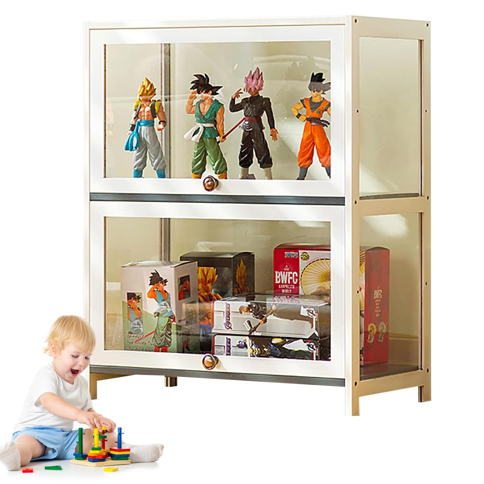 Dtyubfg Display Cabinets, Multifunctional Dustproof Glass Display Cabinet, Acrylic Display Cabinet, Hinged door design, Sealed and Dustproof, Display Cabinet for Offices, Bedrooms, Living Rooms