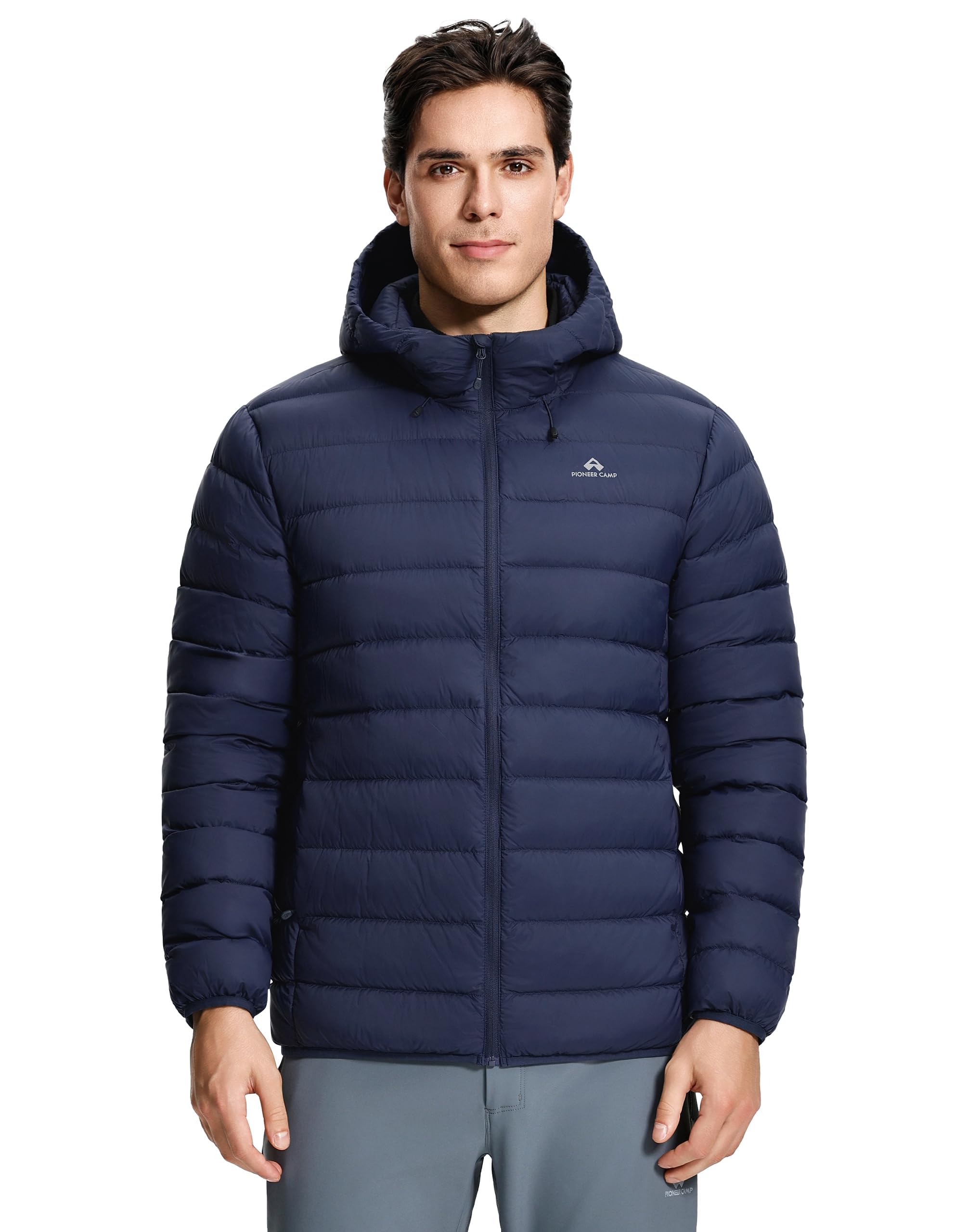 Pioneer Camp Piumino invernale da uomo, 90% piumino d'anatra, 650, leggero, caldo, trapuntato, impermeabile, antivento, con cappuccio