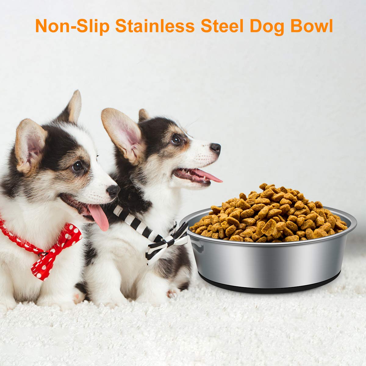 Edelstahl Hundeschalen – 850 Ml (3,8 Tassen), Rutschfeste Gummiunterseite, Lebensmittelecht & Spülmaschinenfest