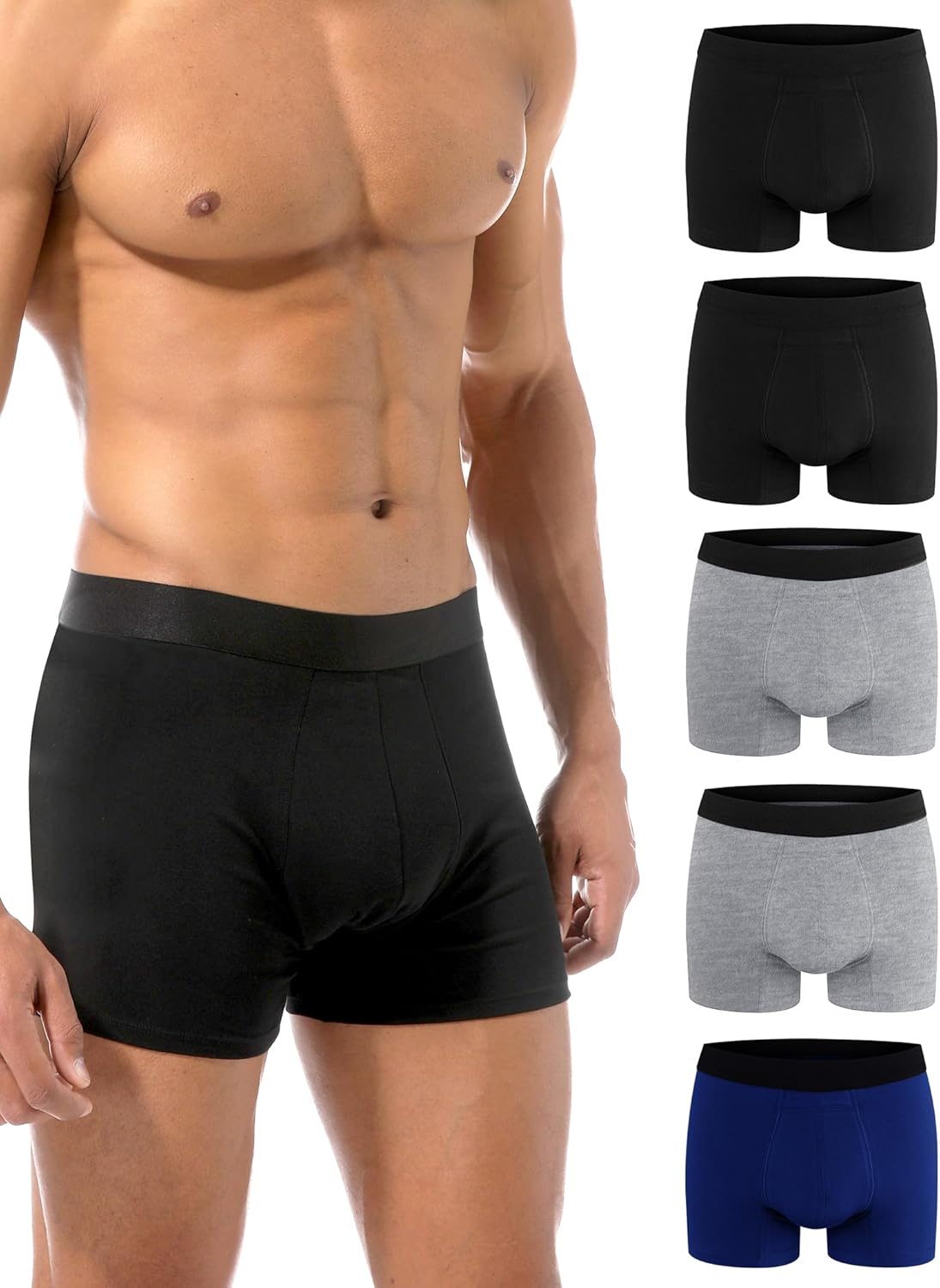 Varmax Incontinence Underwear for Men, Cotton Reusable Washable Leakproof Boxer Briefs, Heavy Flow Bladder Leak Men's Incontinence Underwear