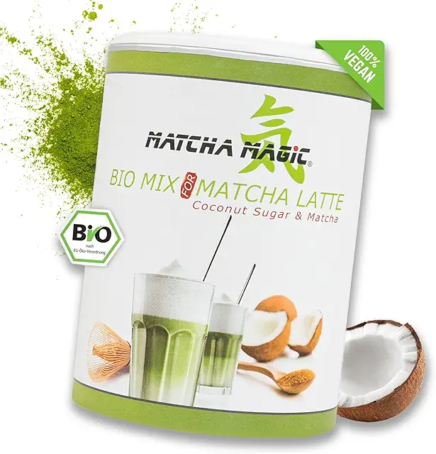Bio Matcha Latte Pulver aus Japan mit Kokosblütenzucker - MatchaMagic