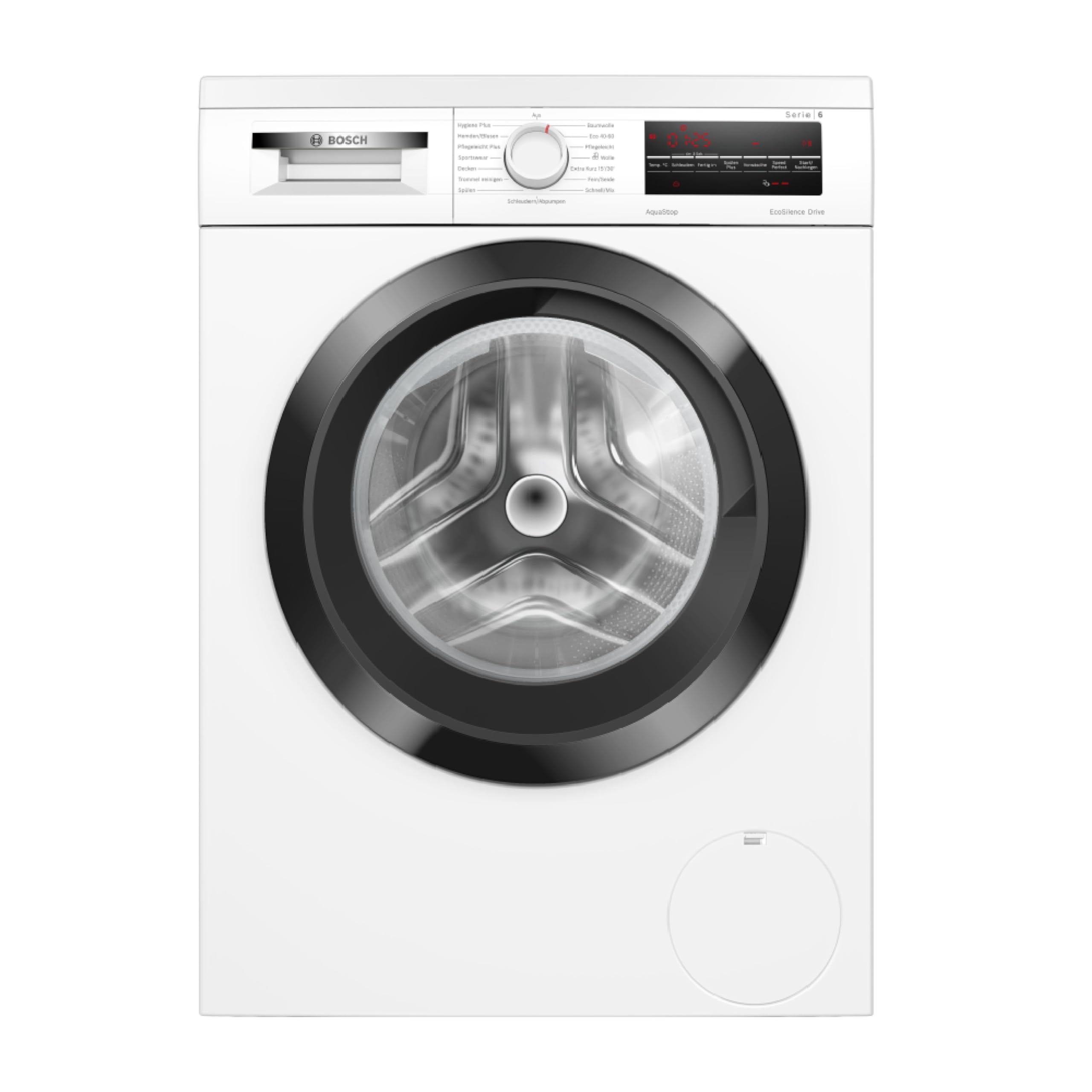 BOSCH Waschmaschine Serie 6 WUU28T48, 8 kg, 1400 U/min, unterbaufähig,Speed Perfect, Hygiene Plus, großes LED-Display